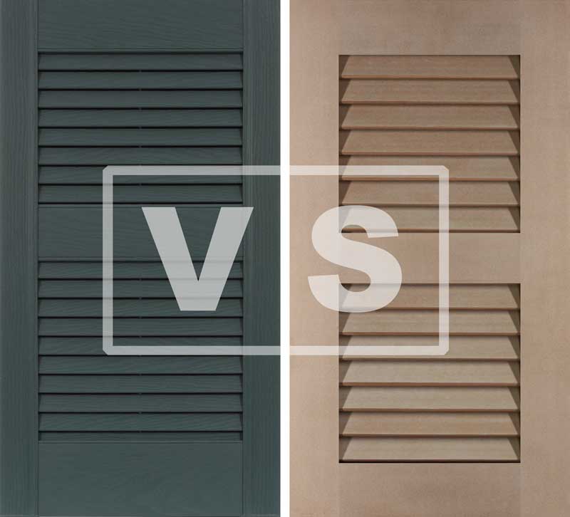 Compare vinyl vs pvc exterior shutter material.