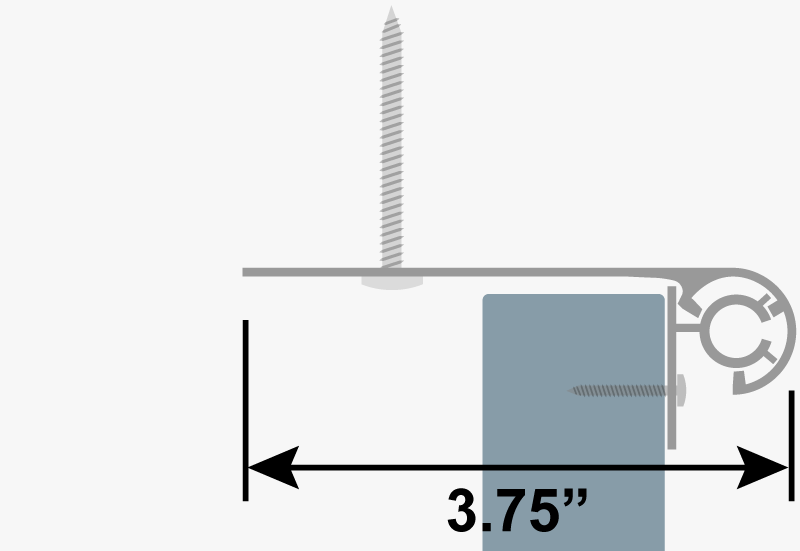 Top mount flat Bahama hinge diagram for pvc shutters.