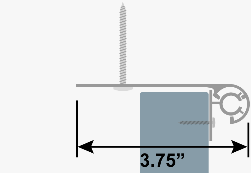 Top mount flat Bahama hinge diagram for wood shutters.