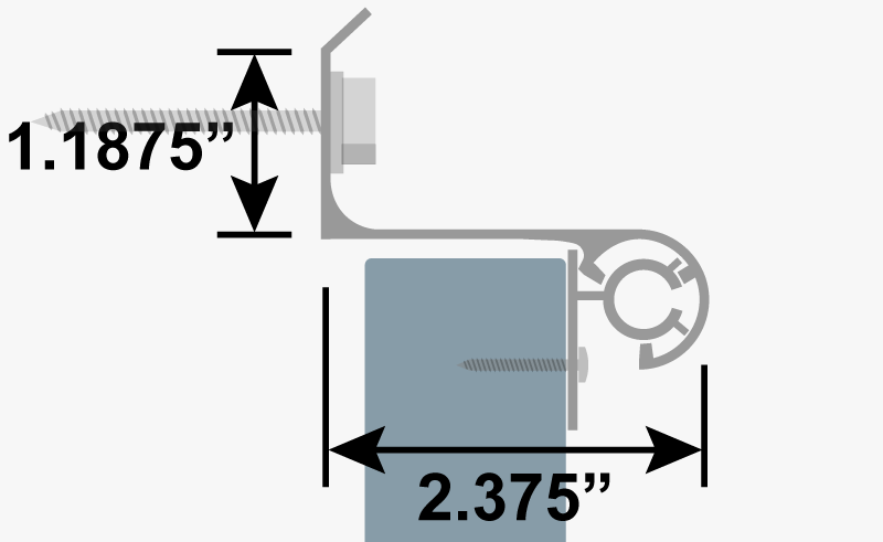 Standard depth Bahama hinge diagram for pvc shutters.