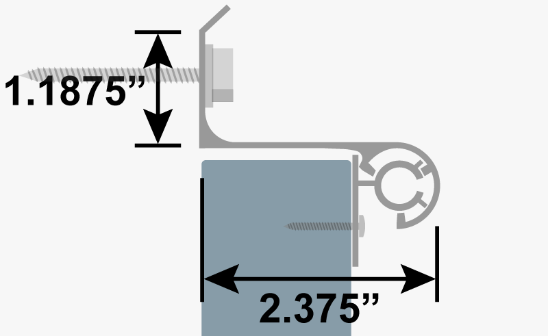 Standard depth Bahama hinge diagram for wood shutters.